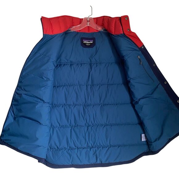 Patagonia Puffer Vest Jacket Men L Blue Red Down Duckdown Outdoor - Picture 7 of 13